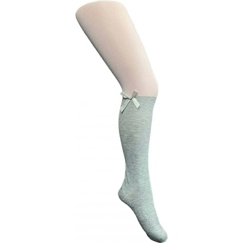 detské pančuchy dievča ružovosivé s mašličkou sivou