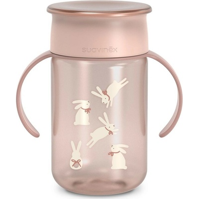 Suavinex Hrnček na učenie 360 ° Wonderland New Ružový 340 ml
