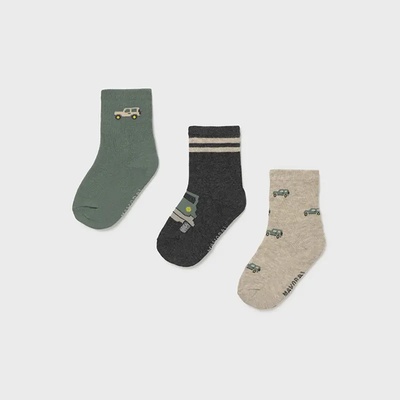 Mayoral Комплект 3ч. чорапи в зелено, бежово и сиво за бебе момче Mayoral