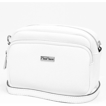 Dvouoddílová malá kožená crossbody kabelka Mia More no. 062 bílá