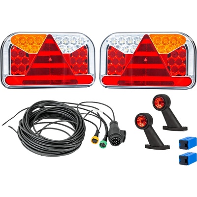 Sada svetiel: zadné svetlá FRISTOM FT-170 LED + obrysové svetlá LED FRISTOM FT-009 + zväzok MANTES 7m 13-PIN
