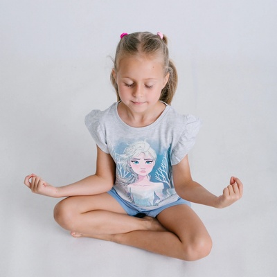 E plus M dievčenské pyžamo Frozen Elsa šedé