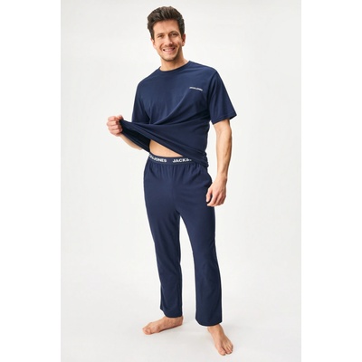 Jack & Jones pyžamo Jack And Jones JACEverest dlhé tmavomodrá