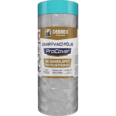 DEBBEX - Zakrývacia fólia s textilnou páskou (55 cm x 20 m, 1 ks)