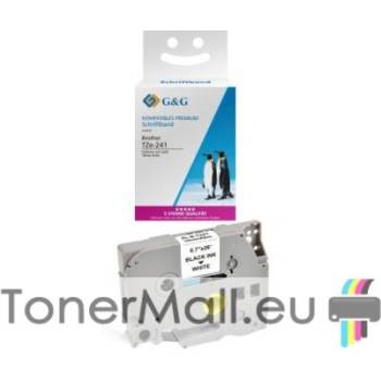 Съвместима лента Black on White Brother TZ-241, 18mm x 8m