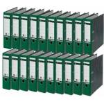 Leitz quality folders 180°, pack of 20, A4, 100 percent recycled cardboard, 8 cm spine width, cloud marble paper, green spine, 10805055 - 10800055