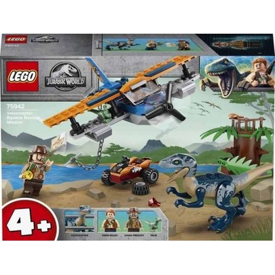 LEGO® Jurassic World 75942 Velociraptor: Záchranná mise s dvouplošníkem