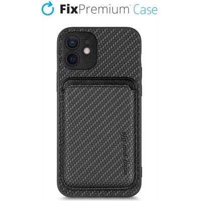 FixPremium Carbon s MagSafe Wallet iPhone 12 mini čierne