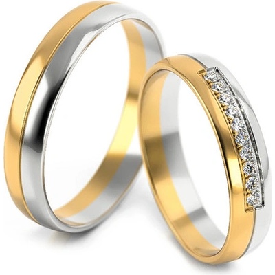 iZlato Forever Kombinované svatební prstynky se zirkony STOB318