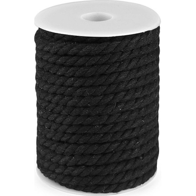Bavlněná šňůra kroucená Ø8 mm macrame Varianta: 2 černá, Balení: 20 m