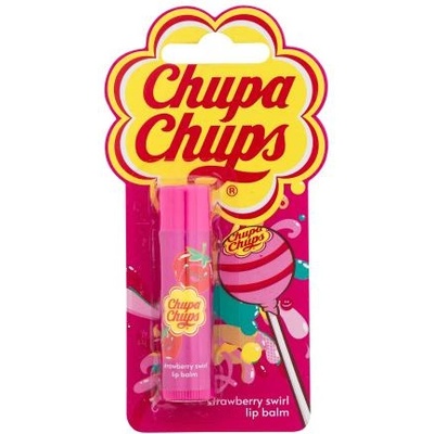 Chupa Chups Lip Balm Strawberry Swirl балсам за устни с аромат на ягода 4 гр