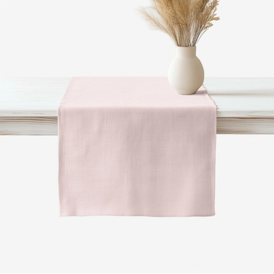Goldea běhoun ze lněné směsi pudrově růžový 35x180 cm
