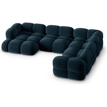 Cosmopolitan Design Тъмносин кадифен ъглов диван (десен ъгъл/U форма) Loretto - Cosmopolitan Design (COS_UR_120_F1_LORETTO5)