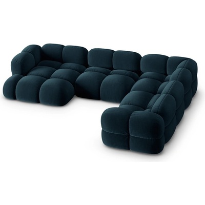 Cosmopolitan Design Тъмносин кадифен ъглов диван (десен ъгъл/U форма) Loretto - Cosmopolitan Design (COS_UR_120_F1_LORETTO5)