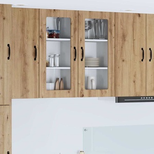 vidaXL Стенен стъклен шкаф LUCCA 2 бр. Дъб артизан Инженерна дървесина (885004)