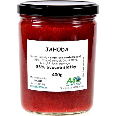 ASO Zdravý život jahoda doslazovaná panelou Bio 400 g