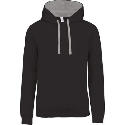 Kariban VINTAGE K446 / pánska mikina s kontrastnou kapucňou black/fine grey