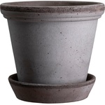 Bergs Potter Саксия Flora с поставка 10 см сива (FG10S)