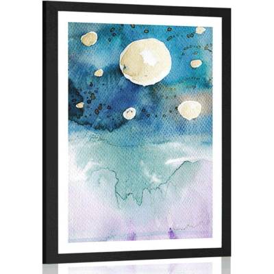 Plakát s paspartou noční obloha - 40x60 white