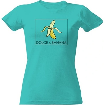 Tričko s potiskem Dolce and banana dámské Caribean blue