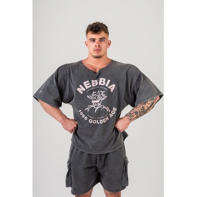 Nebbia Washed oversized tričko GOLDEN AGE černé