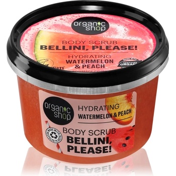 Organic Shop Bellini, please! хидратиращ пилинг за тяло аромати watermelon & peach 250ml