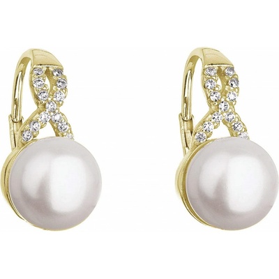 Pavona Pozlacené náušnice s říční perlou 21048.1