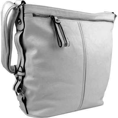 Mahel moderní velká crossbody kabelka 74-MH světle šedá
