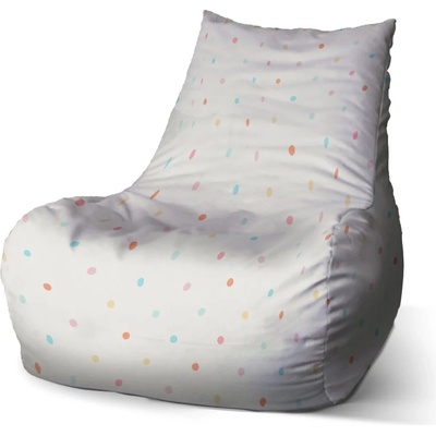 Sablio sedací vak Bean Farebné bodky na béžovej 100 x 90 x 45 cm