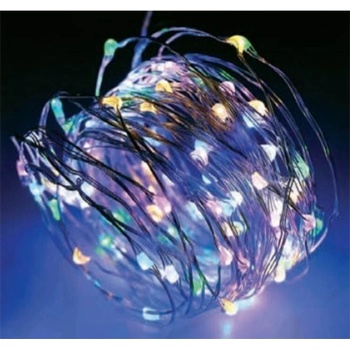 ACA Lighting LED dekoračná reťaz 30m 300LED RGB 8 funkcií s adaptérom strieborná meď X01300312