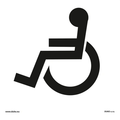 DUKO BEZBARIÉROVÝ PŘÍSTUP symbol bílý Formát: 125 x 125 mm, Materiál: plast 0,5 mm, samolepící vinylová fólie