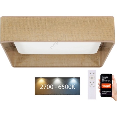 Brilagi Brilagi-LED Димируемо осветително тяло VELVET SQUARE LED/36W/230V Wi-Fi Tuya+ДУ кафяво (BG0660)