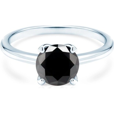 Savicki Zásnubní prsten bílé zlato černý diamant ZS25 CZD 1 B