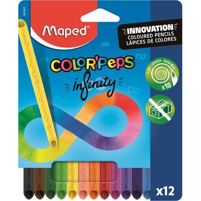Maped Комплект цветни моливи, триъгълни, MAPED "ColorPeps INFINITY", 12 различни цвята 861600 (861600)