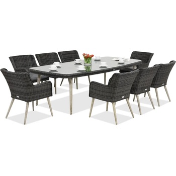 Garden Point Ексклузивен комплект за трапезария голямата маса Kordoba за 8 души Garden Point антрацит (GAP059SD-8)