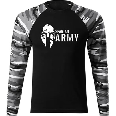 DRAGOWA FIT-T Тениска с дълъг ръкав Spartan Army, градски камуфлаж, 160 г/м2 (4535)