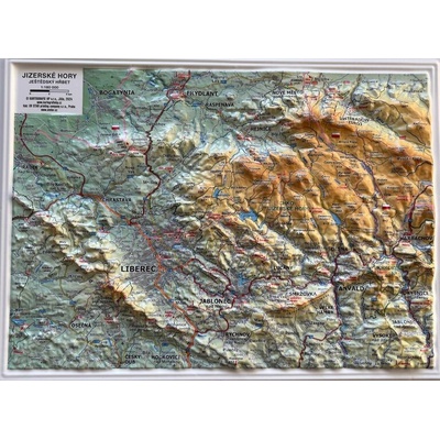 Kartografie HP Jizerské hory - reliéfní mapa 20 x 28 cm - 1:180 000