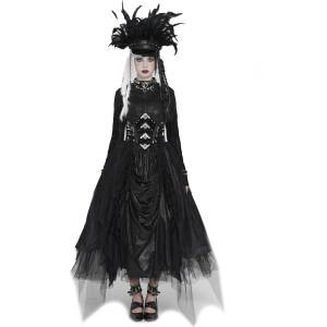 Devil fashion дамска дълга пола DEVIL FASHION - Cyberpunk - черна - SKT247