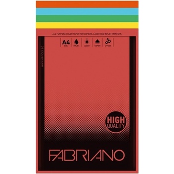 Fabriano Копирен картон Fabriano, A4, 160 g/m2, 5 цвята, 50 листа от 10 ...