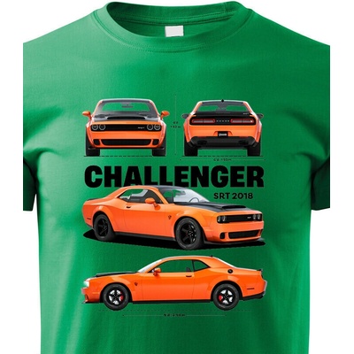 Dětské tričko Dodge Challenger SRT 2018 Zelená Velikost Canvas Bezvatriko.cz 2320