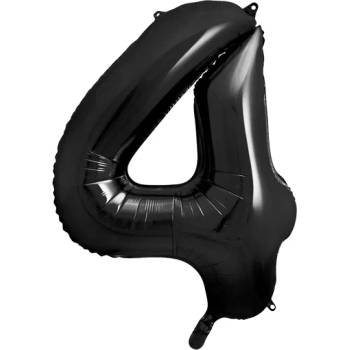 Image 1 of PartyDeco Балон от фолио за рожден ден число 4 черен 86см