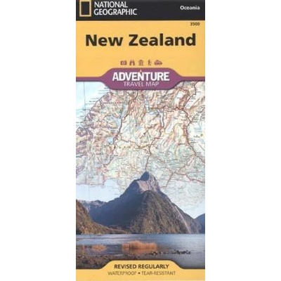 National Geographic Adventure Travel Map New Zealand