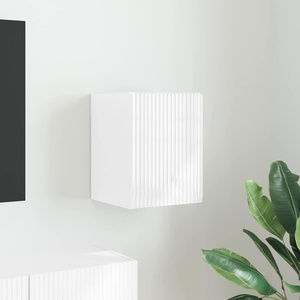 vidaXL TV стенен шкаф 30 x 31 x 40 см Гланц бяло Инженерна дървесина (892257)