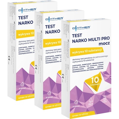 Diather Drogový test Narko Multi Pro na drogy v moči 10 látek 3 ks