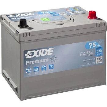 Image 1 of Exide Premium 75Ah 630A right+ Asia (EA754)