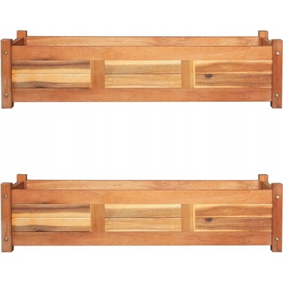 VidaXL Béžový dřevěný Květináč 100 x 30 x 25 cm