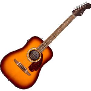 Fender California Deluxe Redondo Jr. E WN Honey Sunburst Електро-акустична китара Дреднаут