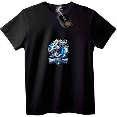 NOONEBRAND Тениска Лого на Mavericks - XXS, Black