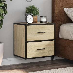 vidaXL Стенно нощно шкафче Sonoma Oak 40x31x39, 5 cm (848726)
