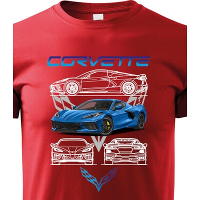 Dětské tričko Chevrolet Corvette Červená Velikost Canvas Bezvatriko.cz 2326